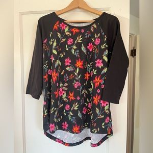 Woman Within NEW Floral Baseball Shirt